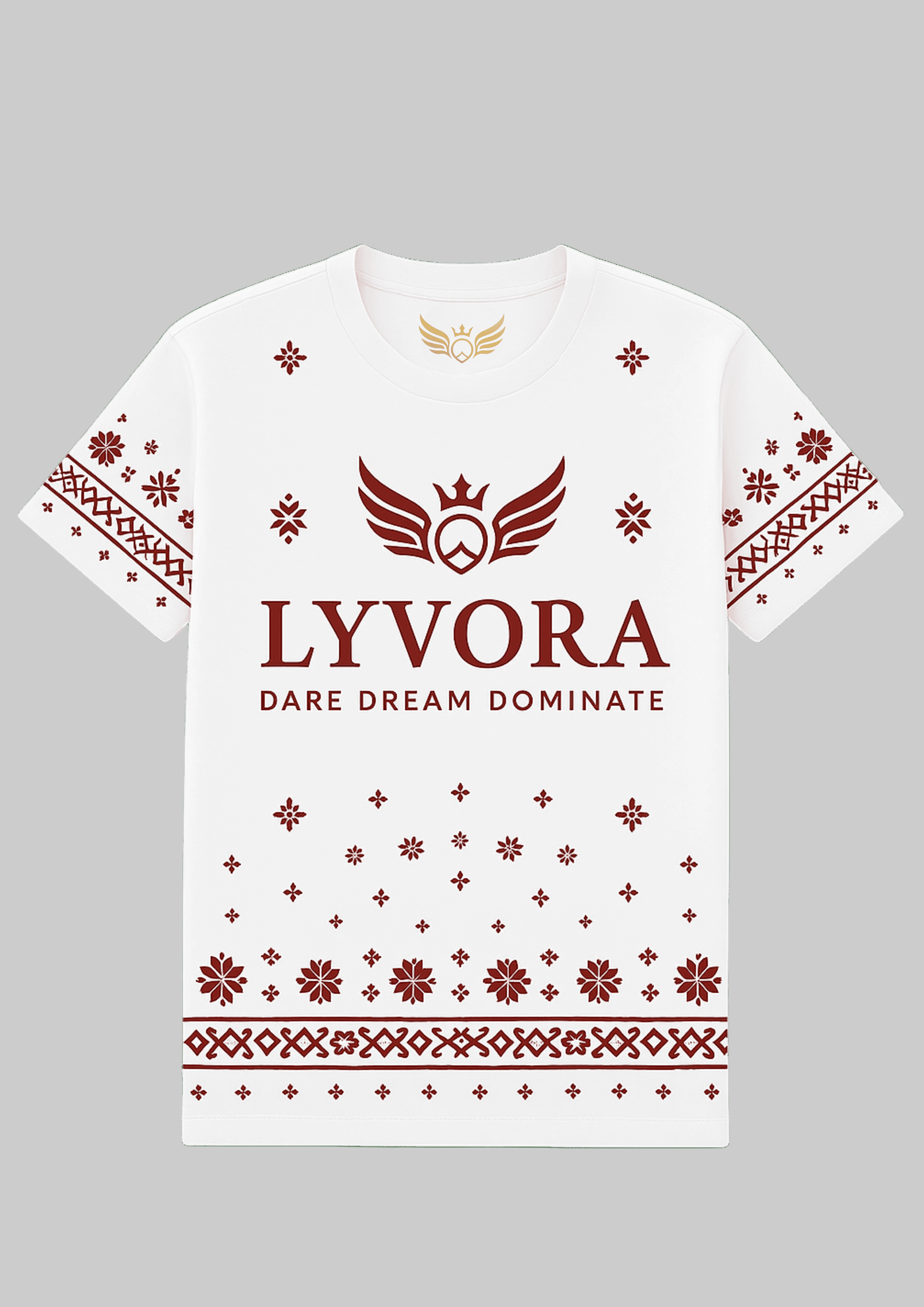 Бяла тениска „LYVORA Ethno Spirit“